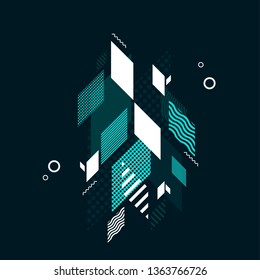 Abstract art background with geometric elements