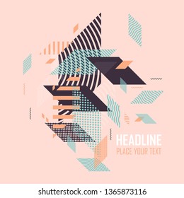 Abstract art background with geometric elements