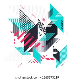 Abstract art background with geometric elements