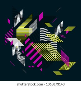 Abstract art background with geometric elements