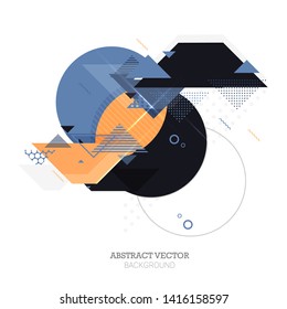 Abstract art background with geometric elements