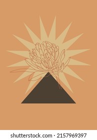 Resumen de fondo artístico con forma geométrica y vectores de elementos florales. Diseño de afiches artísticos.