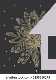 Abstrakter Kunsthintergrund mit geometrischer Form und Blumenelementen, Vektorgrafik. Art Poster Design.