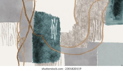 Abstract art, background, geometric art, oil on canvas. Golden texture. Fragment of artwork. Brushstrokes of paint. modern Art. modern Art. Colorful canvas. vector illustration