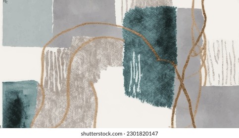 Abstract art, background, geometric art, oil on canvas. Golden texture. Fragment of artwork. Brushstrokes of paint. modern Art. modern Art. Colorful canvas. vector illustration