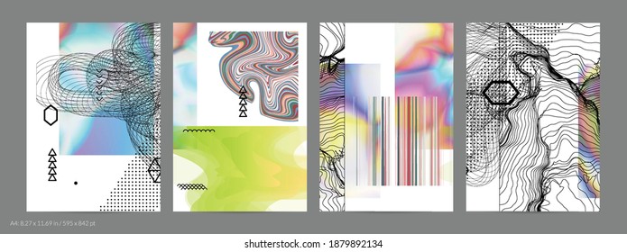 Abstract art background with geometric sci-fi elements. High-tech cyberpunk technology of virtual reality. Computer generated science models with hologram. Modern Gothic flyer template.