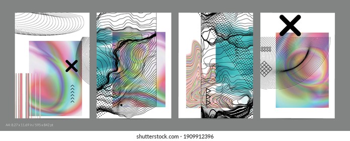 Abstract art background with geometric sci-fi elements. High-tech cyberpunk technology of virtual reality. Computer generated science models with hologram. Modern Gothic flyer template.