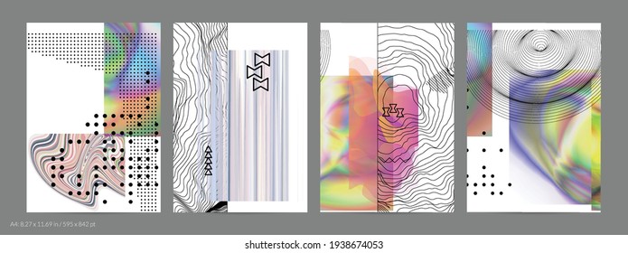 Abstract art background with geometric sci-fi elements. High-tech cyberpunk technology of virtual reality. Computer generated science models with hologram. Modern Gothic flyer template.