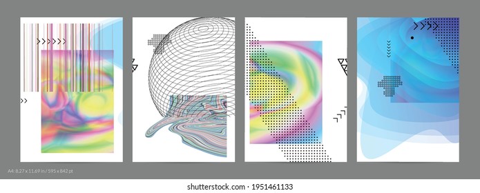 Abstract art background with geometric sci-fi elements. High-tech cyberpunk technology of virtual reality. Computer generated science models with hologram. Modern Gothic flyer template.