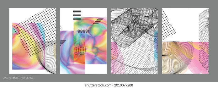 Abstract art background with geometric sci-fi elements. High-tech cyberpunk technology of virtual reality. Computer generated science models with hologram. Modern Gothic flyer template.