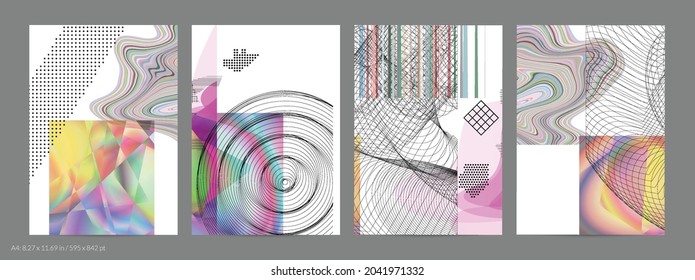 Abstract art background with geometric sci-fi elements. High-tech cyberpunk technology of virtual reality. Computer generated science models with hologram. Modern Gothic flyer template.