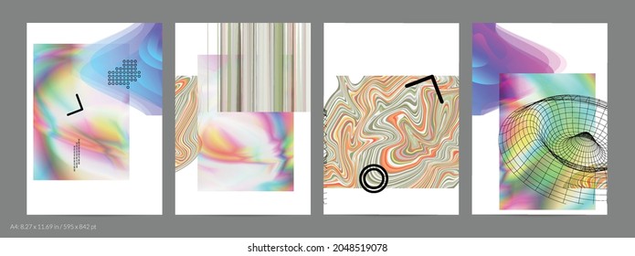 Abstract art background with geometric sci-fi elements. High-tech cyberpunk technology of virtual reality. Computer generated science models with hologram. Modern Gothic flyer template.