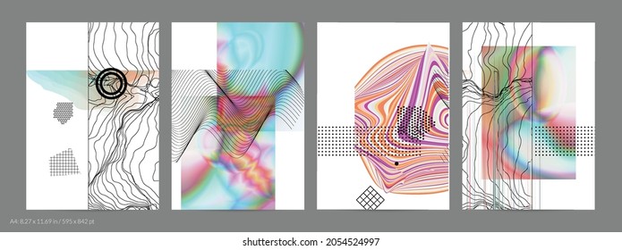Abstract art background with geometric sci-fi elements. High-tech cyberpunk technology of virtual reality. Computer generated science models with hologram. Modern Gothic flyer template.