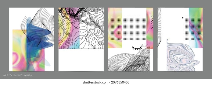 Abstract art background with geometric sci-fi elements. High-tech cyberpunk technology of virtual reality. Computer generated science models with hologram. Modern Gothic flyer template.