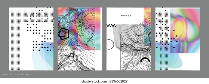 Abstract art background with geometric sci-fi elements. High-tech cyberpunk technology of virtual reality. Computer generated science models with hologram. Modern Gothic flyer template.