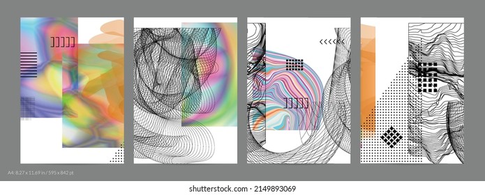 Abstract art background with geometric sci-fi elements. High-tech cyberpunk technology of virtual reality. Computer generated science models with hologram. Modern Gothic flyer template.
