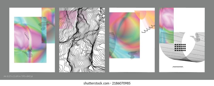 Abstract art background with geometric sci-fi elements. High-tech cyberpunk technology of virtual reality. Computer generated science models with hologram. Modern Gothic flyer template.