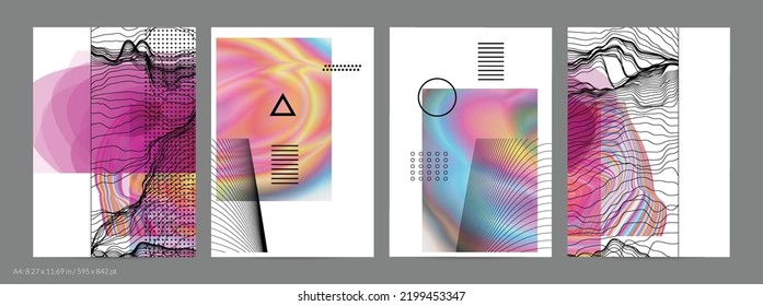 Abstract art background with geometric sci-fi elements. High-tech cyberpunk technology of virtual reality. Computer generated science models with hologram. Modern Gothic flyer template.