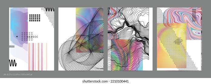 Abstract art background with geometric sci-fi elements. High-tech cyberpunk technology of virtual reality. Computer generated science models with hologram. Modern Gothic flyer template.