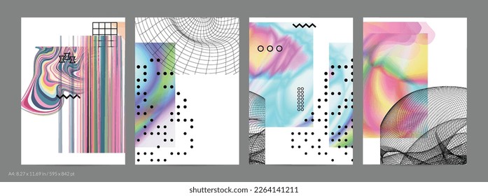 Abstract art background with geometric sci-fi elements. High-tech cyberpunk technology of virtual reality. Computer generated science models with hologram. Modern Gothic flyer template.