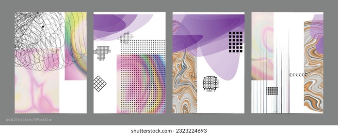 Abstract art background with geometric sci-fi elements. High-tech cyberpunk technology of virtual reality. Computer generated science models with hologram. Modern Gothic flyer template.