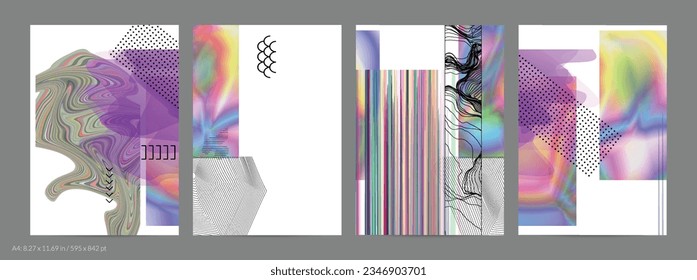 Abstract art background with geometric sci-fi elements. High-tech cyberpunk technology of virtual reality. Computer generated science models with hologram. Modern Gothic flyer template.