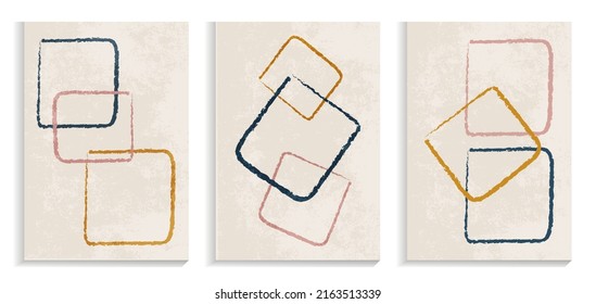 Abstract art. Background with geometric shapes. Design for wall decoration, postcard, poster or brochure