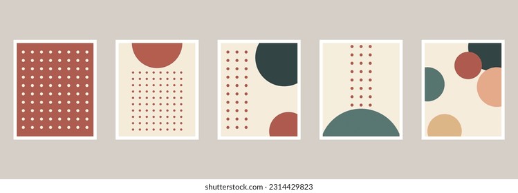 Abstract art background with geometric shapes elements vector. Geo illustration for minimalist print. Colorful modern background