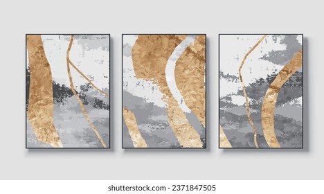 Abstract art background. Golden texture. Fragment of artwork. Paint spots. modern Art. Watercolor and acrylic mix modern painting. Impressionist style.