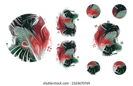 Abstract art background with graphic elements. Texture brush painting decoration with acrylic art poster design.