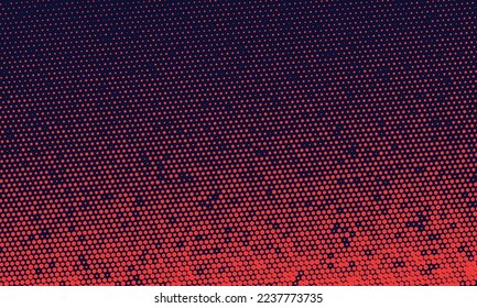 Abstract art background with halftone red dots in chaos.