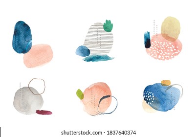 Abstract art background with Logo and icons grunge texture vector. Painting brush element decoration with art acrylic object. 