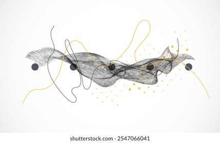 Abstract art background. Modern science or technology art elements. Surface illustration. Hand made vector.