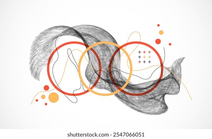 Abstract art background. Modern science or technology art elements. Surface illustration. Hand made vector.