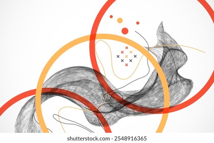Abstract art background. Modern science or technology art elements. Surface illustration. Hand made vector.