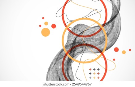 Abstract art background. Modern science or technology art elements. Surface illustration. Hand made vector.