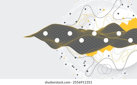 Abstract art background. Modern science or technology art elements. Surface illustration. Hand made vector.