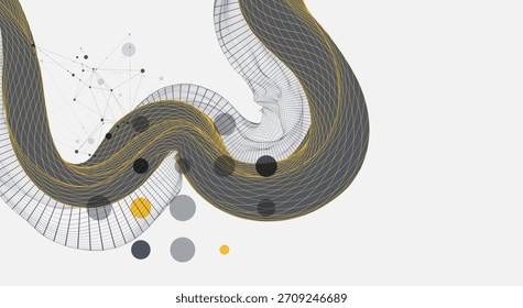 Fondo de arte Abstractas. Elementos de arte de ciencia o tecnología moderna. Ilustración de superficie. Vector.