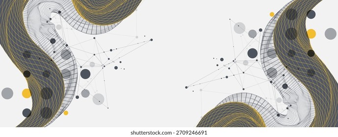 Abstract art background. Modern science or technology art elements. Surface illustration. Vector.