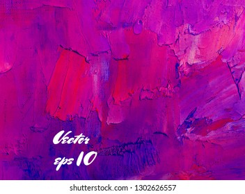 Abstract art background. Oil painting on canvas. Color texture. Vector illustrator