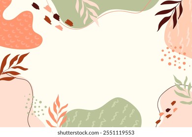 Abstract art background with organic shapes. Nature trendy minimal background for prints, banner, presentation, poster, wall art