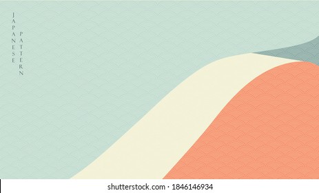 Abstract art background with paper folding vector. Japanese wave pattern with curve elements.