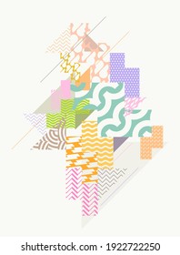 Abstract art background. Patterned pastel geometric shapes.