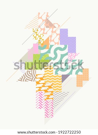 Abstract art background. Patterned pastel geometric shapes.