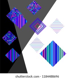 Abstract art background with rhombus geometric elements