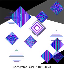 Abstract art background with rhombus geometric elements