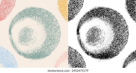 Abstract art background with stain round element design. Painting brush texture decoration with art acrylic poster template. Abstract Background lines, around shapes, pastel color. Vector illustration