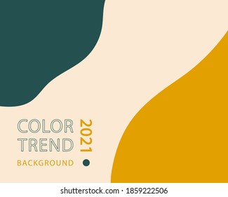 Abstract art background template posters and Modern cover design post social media with hand drawn shapes, doodle objects.Line art landscape with geometric lines.Trends colors 2021.Vector illustration