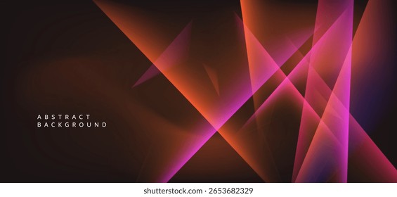 Um fundo artístico abstrato que enfatiza as linhas e as luzes coloridas quentes. As cores principais são tons de laranja e rosa que contrastam com o plano de fundo preto para criar proeminência e dimensão.