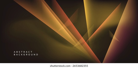 Um fundo de arte abstrata usando cores quentes. Ele combina amarelo, laranja e marrom escuro em um fundo preto, criando uma sensação quente e profunda.